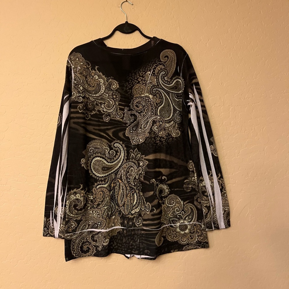 New Mix Vintage Paisley/Floral Print Knit Cardigan - Picture 12 of 16